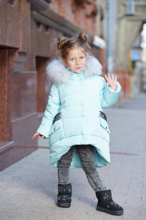 Зимняя куртка для маленьких девочек цвета мята