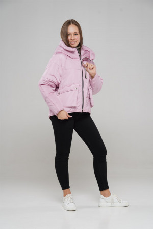 Стильная просторная куртка для девочек розового цвета