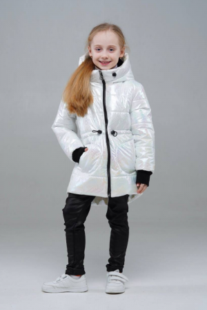 Біла тепла куртка для дівчаток