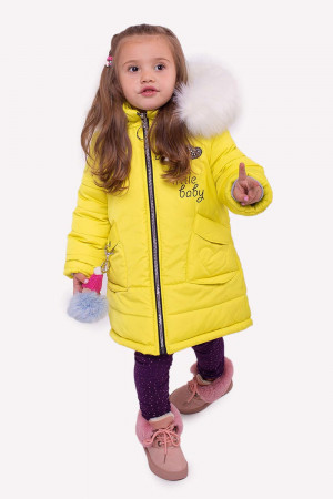 Зимова куртка для дівчаток лимонного кольору