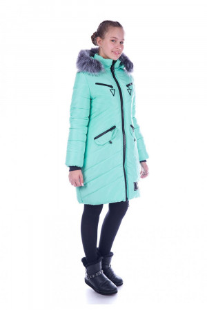 Зимова куртка ментолового кольору для дівчаток