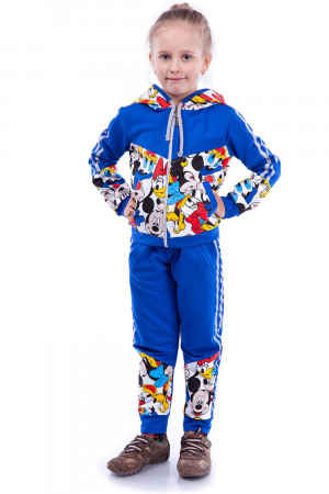 Спортивний костюм для дівчаток кольору електрик з принтом "Дісней"