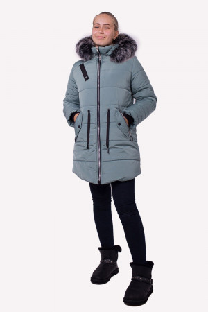 Зимова куртка для дівчаток фісташкового кольору